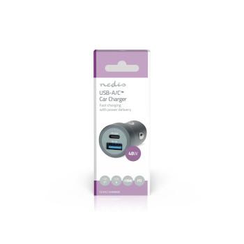 Autolader 48 W 1.5 / 2.0 / 3.0 A Outputs: 2 Poorttype: USB-A / - Nedis