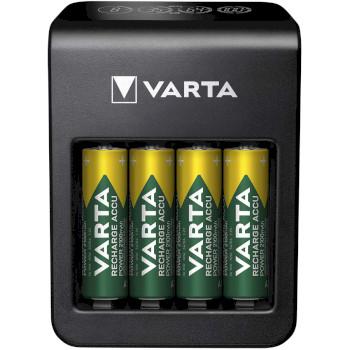 NiMH LCD Plug Charger+ (AA, AAA & 9 Volt) inclusief 4x AA 2100 mAh - Varta
