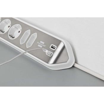 Estilo 6-voudige hoek-stopcontactstrip met hoogwaardig RVS-oppervlak voor - Brennenstuhl