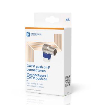 QFA 5 Haakse push on quick F connector Shopconcept - Hirschmann