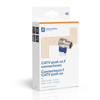 QFA 5 Haakse push on quick F connector Shopconcept - Hirschmann