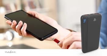Powerbank 10000 mAh 1.5 / 1.67 / 2.0 / 2.22 / 3.0 A Outputs: 3 - Nedis