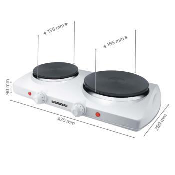 Dubbele elektrische kookplaat 2300 W Ø 18,5 + 15,5 cm 5 - MELISSA