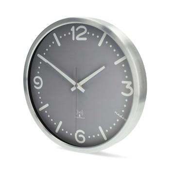 Wandklok Diameter: 300 mm Aluminium Radiogestuurde tijd Stille - Nedis