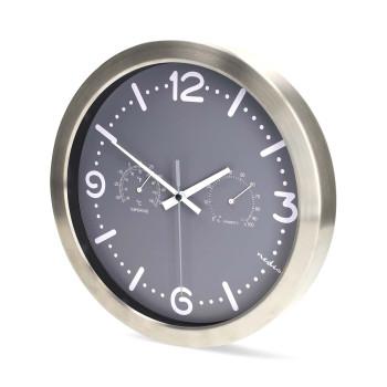 Wandklok Diameter: 300 mm Roestvrij Staal Stille beweging - Nedis
