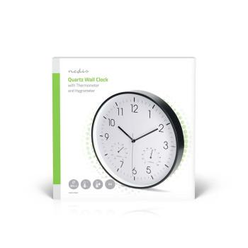 Wandklok Diameter: 300 mm Kunststof Stille beweging Thermometer - Nedis