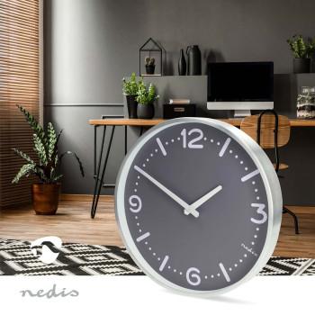 Wandklok Diameter: 300 mm Aluminium Stille beweging Metaal - Nedis