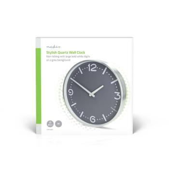 Wandklok Diameter: 300 mm Aluminium Stille beweging Metaal - Nedis
