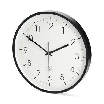 Wandklok Diameter: 300 mm Kunststof Radiogestuurde tijd Stille - Nedis