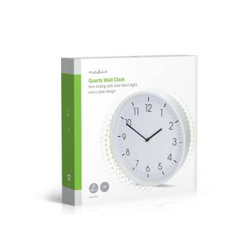 Wandklok Diameter: 300 mm Kunststof Stille beweging Wit - Nedis