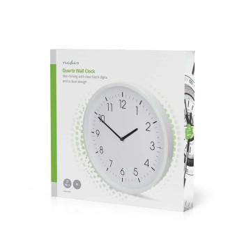 Wandklok Diameter: 360 mm ABS Stille beweging Wit - Nedis