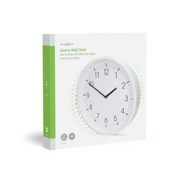 Wandklok Diameter: 360 mm ABS Stille beweging Wit - Nedis