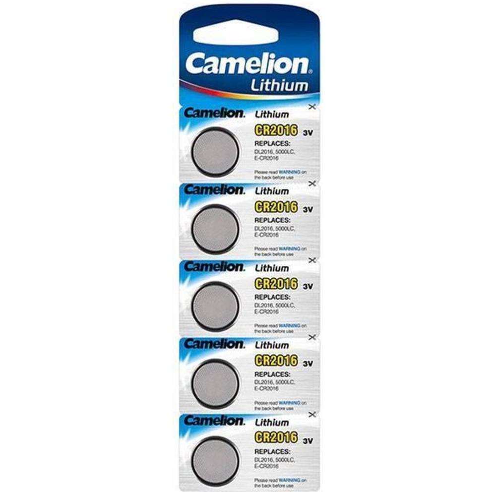 Knoopcel batterij - CR2016 - 5 batterijen - Camelion