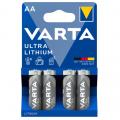 Geestelijk beha Zeggen VARTA PROFESSIONAL 6106 AA LITHIUM Bls 4 - - VARTA batterij- 1,5 volt / AA  Lithium- Blister 4 stuks - omdoos 10 blister a 4 = 40 stuks