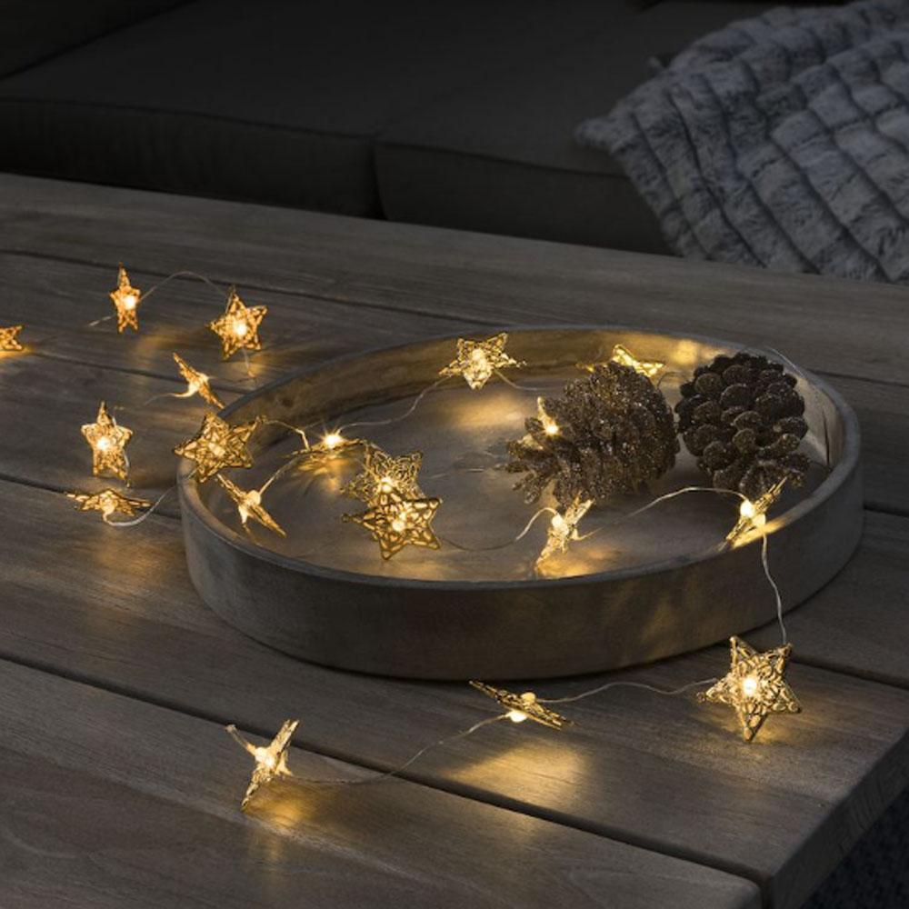 LED Deco lichtsnoer, gouden metaal sterretjes LED Deco lichtsnoer, gouden metaal sterretjes20
