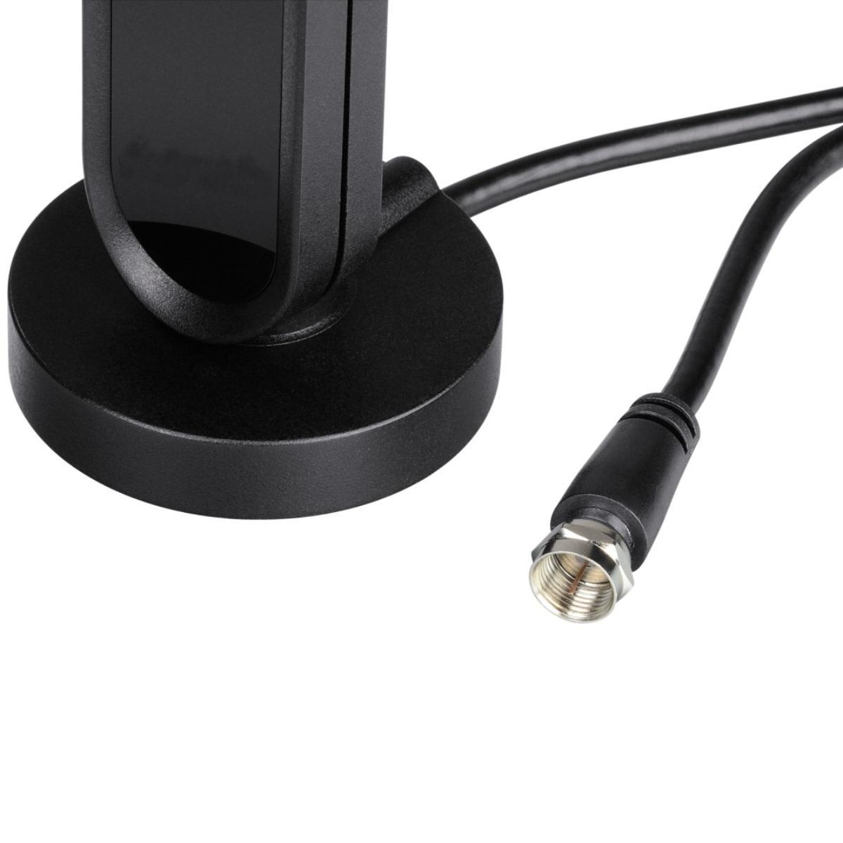 Nedis Binnenantenne - Actief - FM / UHF / VHF - Ontvangstbereik: 0-25 km - LTE700 - Versterking: 36 dB - Versterkingsregelaar - ABS - Zwart