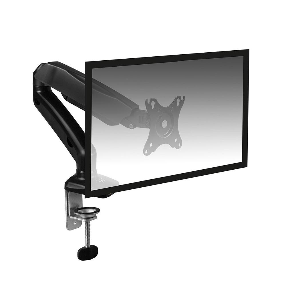 Ewent monitor bureaubeugel 13 - 27 inch - Beugel voor: LCD/LED/TFT, Schermformaat: 13 – 27 inch, Schermformaat: 25,4 61 Max. gewicht: 6,5 kg, Hoogte: 0 - 48 cm, Diepte: 11 -